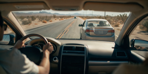 New Mexico desert highway scene representing comparative negligence car accident legal concept