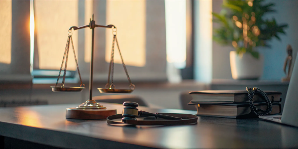 Legal scales of justice representing New Mexico dog bite laws