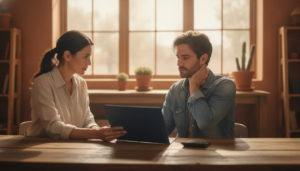 Self-employed New Mexico accident victim discussing lost income records with an attorney