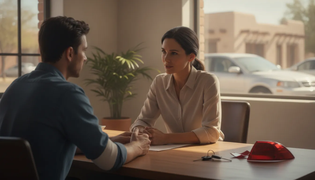 Rental car accident lawyer New Mexico consultation about coverage and injury claims