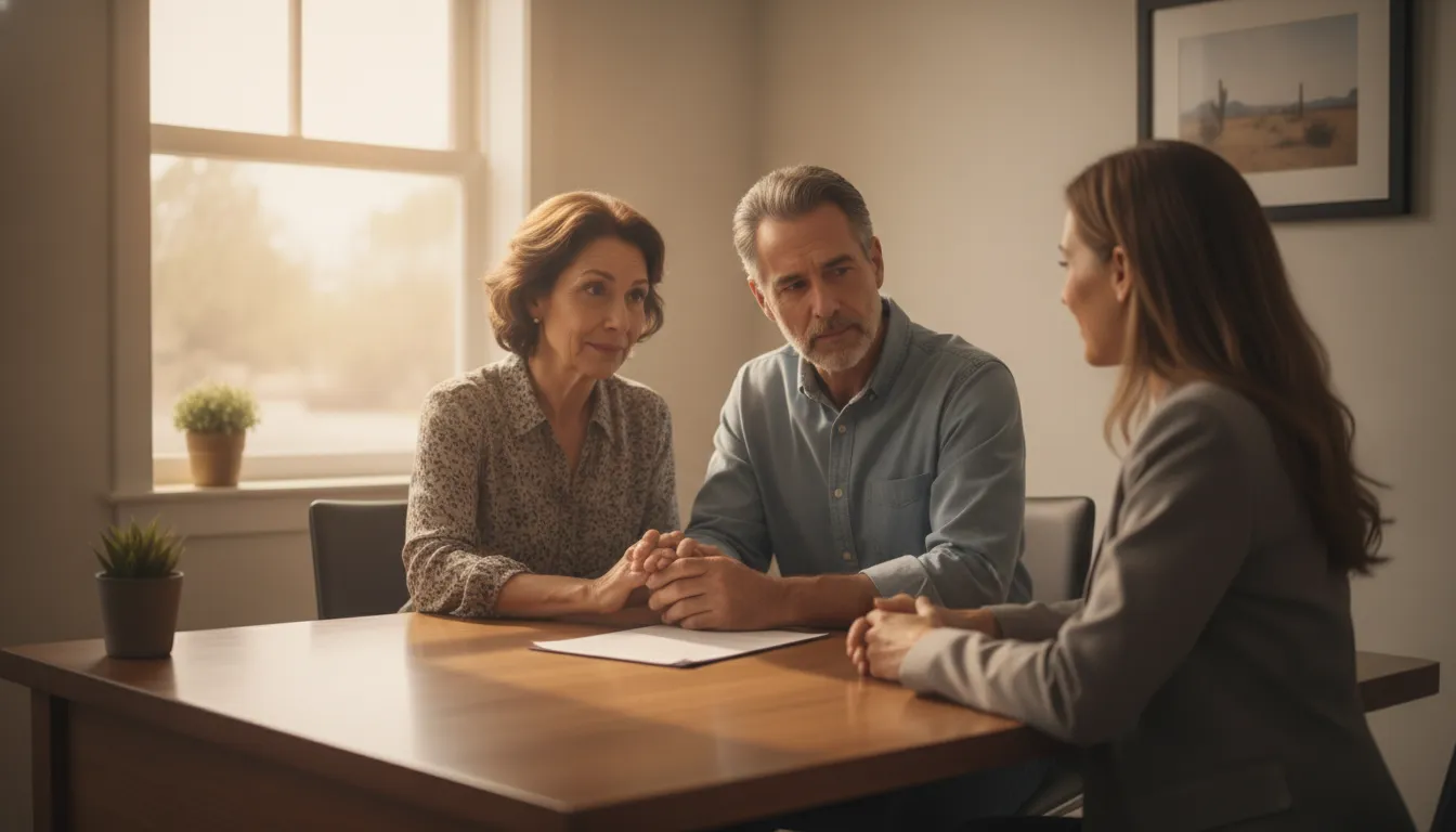 New Mexico family discussing alcohol-related crash evidence with an attorney