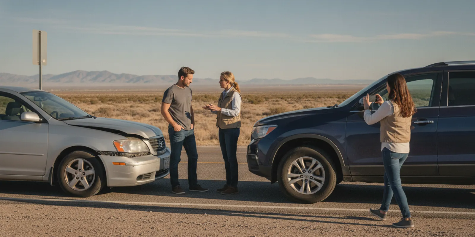 New Mexico borrowed-car crash scene illustrating vehicle owner liability